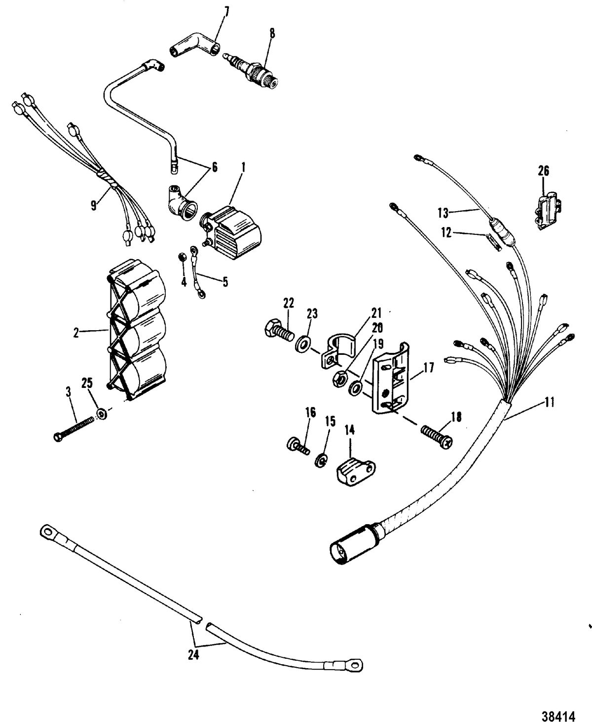 MERCURY/MARINER 90/115 H.P. (INLINE) WIRING HARNESS AND IGNITION COIL