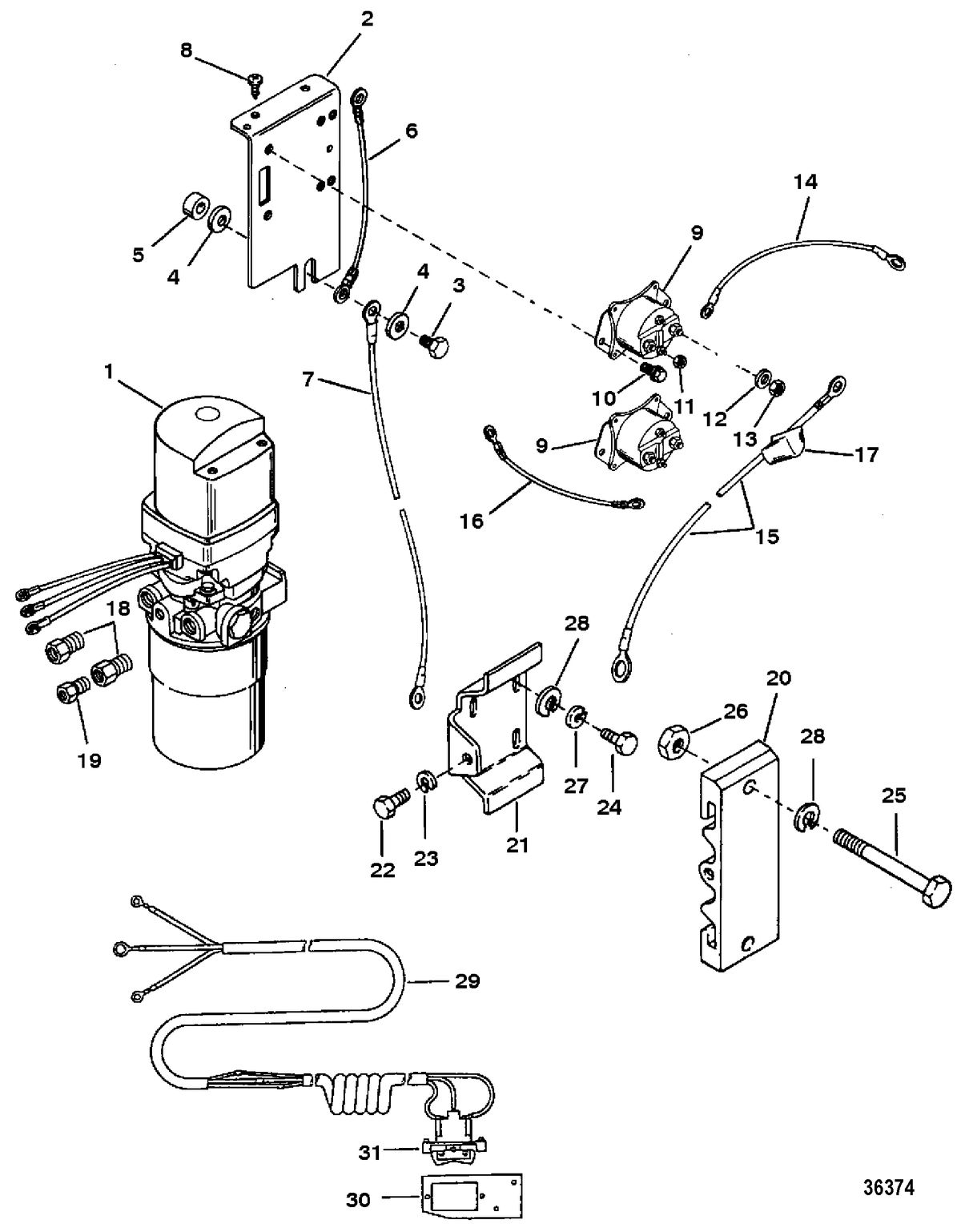 RACE OUTBOARD HI PERF MERC/MAR S3000 HYDRAULIC TRIM PUMP KIT