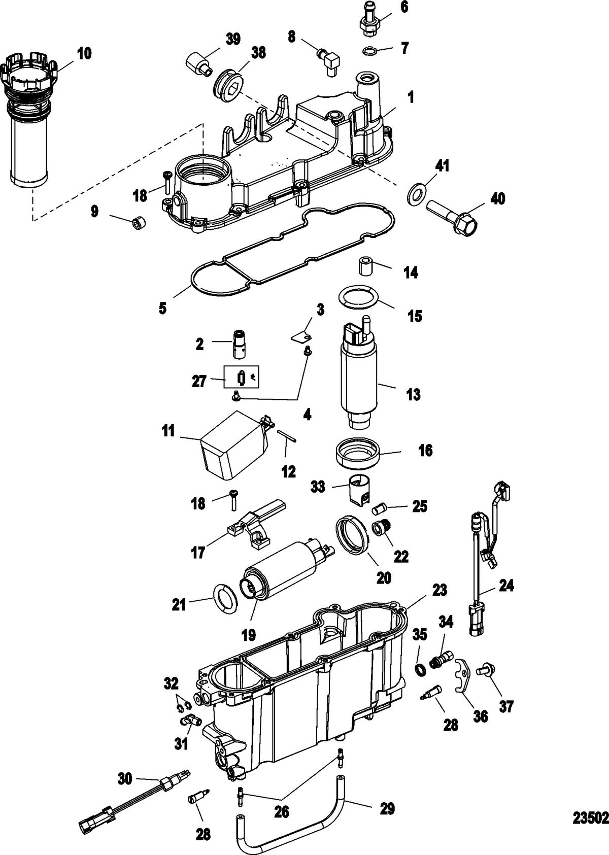 MERCURY/MARINER 200/225 (3.0L)(MECHANICAL) Vapor Separator Components