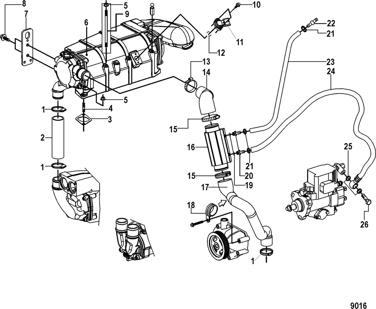 MERCRUISER CUMMINS/MERCRUISER DIESEL 2.8L-200/170 Fuel Cooler
