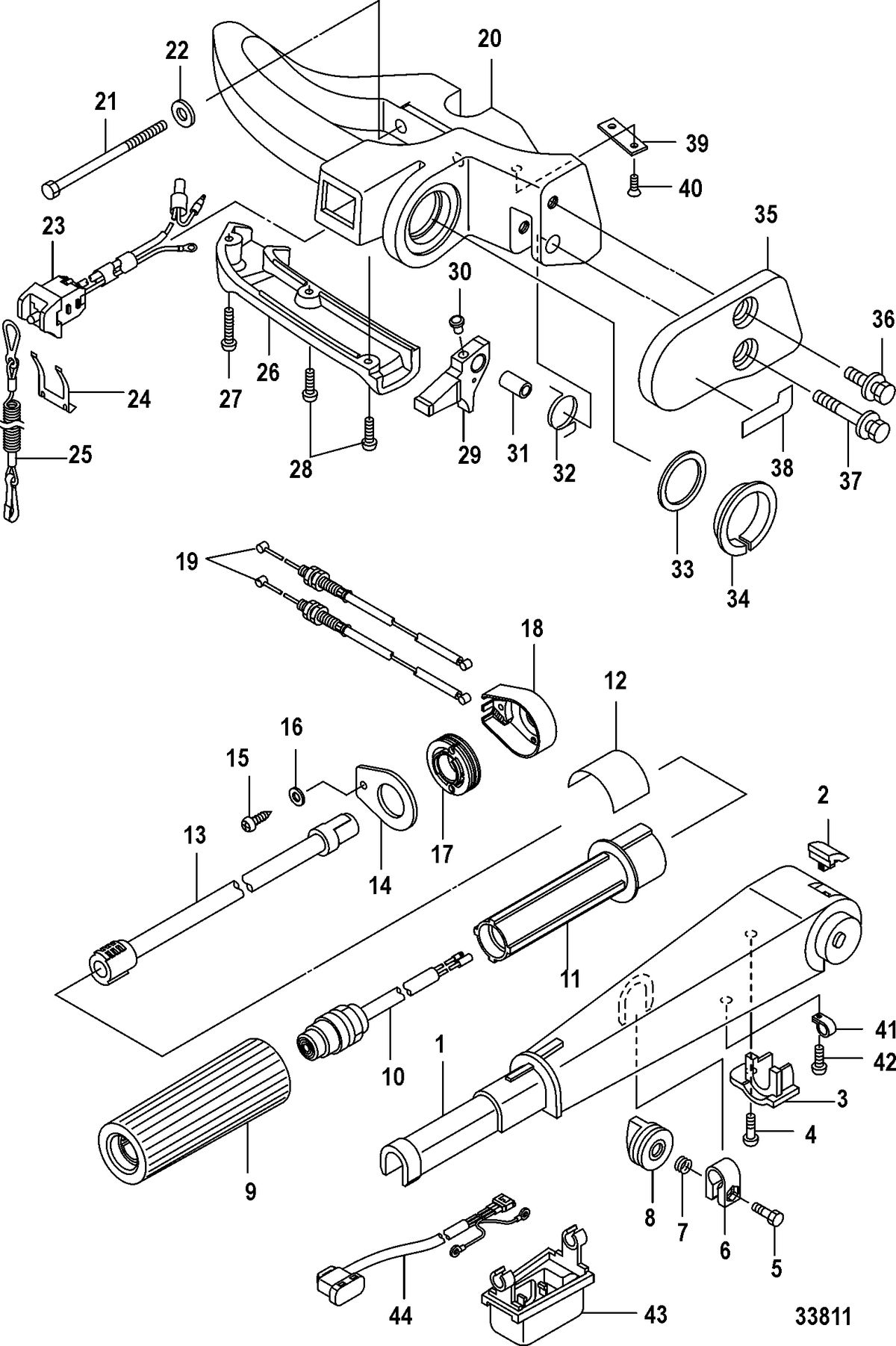 MERCURY/MARINER 15/20 CARBURETOR/2 CYLINDER/4-STROKE Tiller Handle