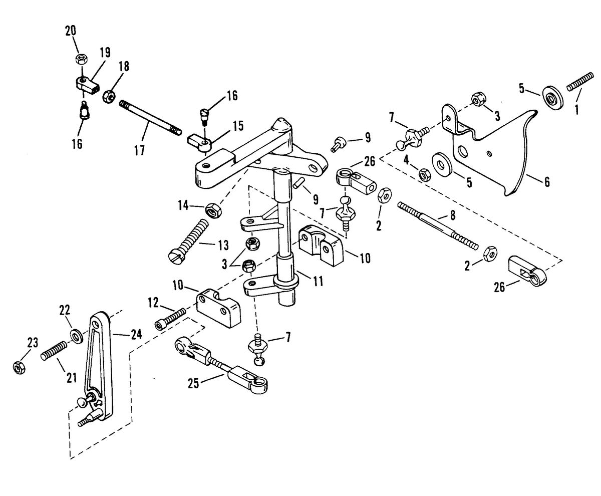 FORCE 40/50 H.P. SHIFT THROTTLE LINKAGE