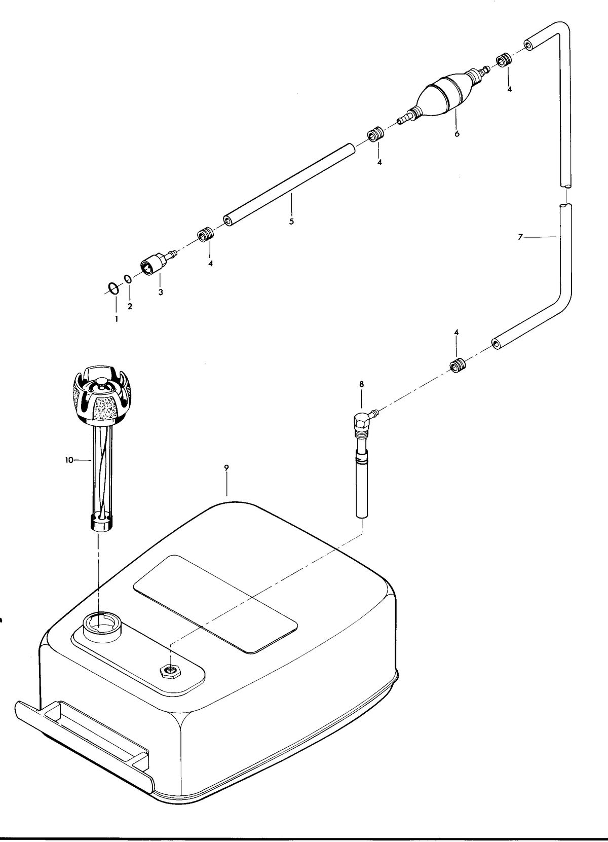 CHRYSLER 35 H.P. FUEL TANK AND LINE