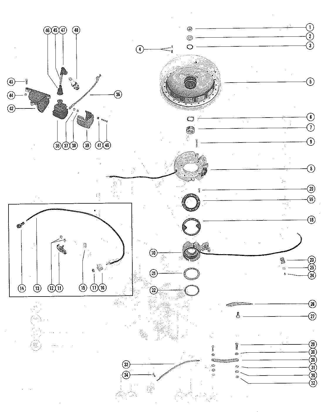 MERCURY MERC 110 FLYWHEEL, STATOR AND IGNITION COIL