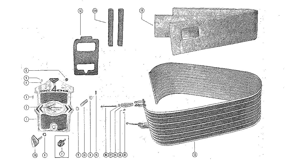 MERCURY MERC 400 COWLING AND FRONT COVER