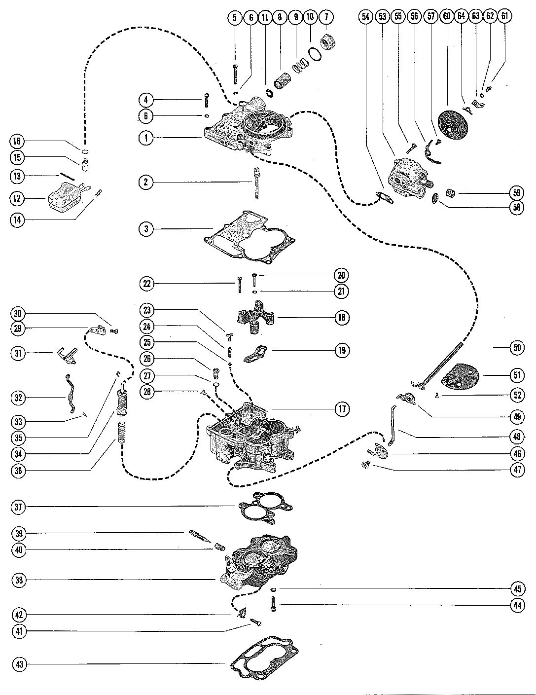MERCRUISER 233 ENGINE CARBURETOR ASSEMBLY