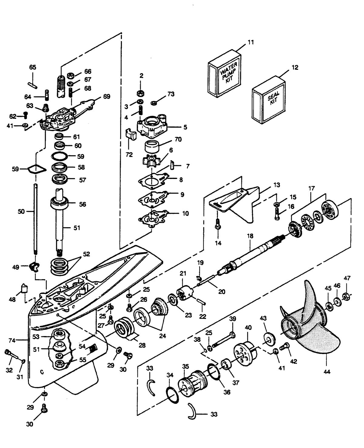 FORCE FORCE 1989 85 H.P. L-DRIVE GEAR HOUSING
