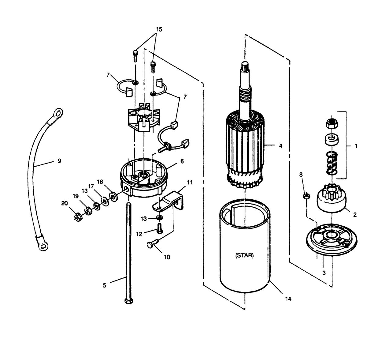 FORCE FORCE 1990 90 H.P. "C" MODEL L-DRIVE STARTER