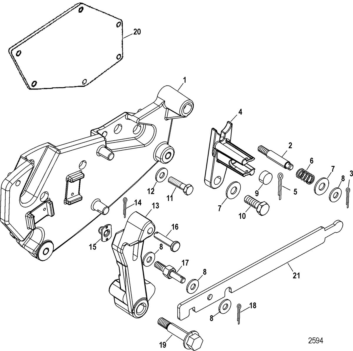 RACE STERNDRIVE 575 SCI Shift Bracket Components(Bravo Design II)