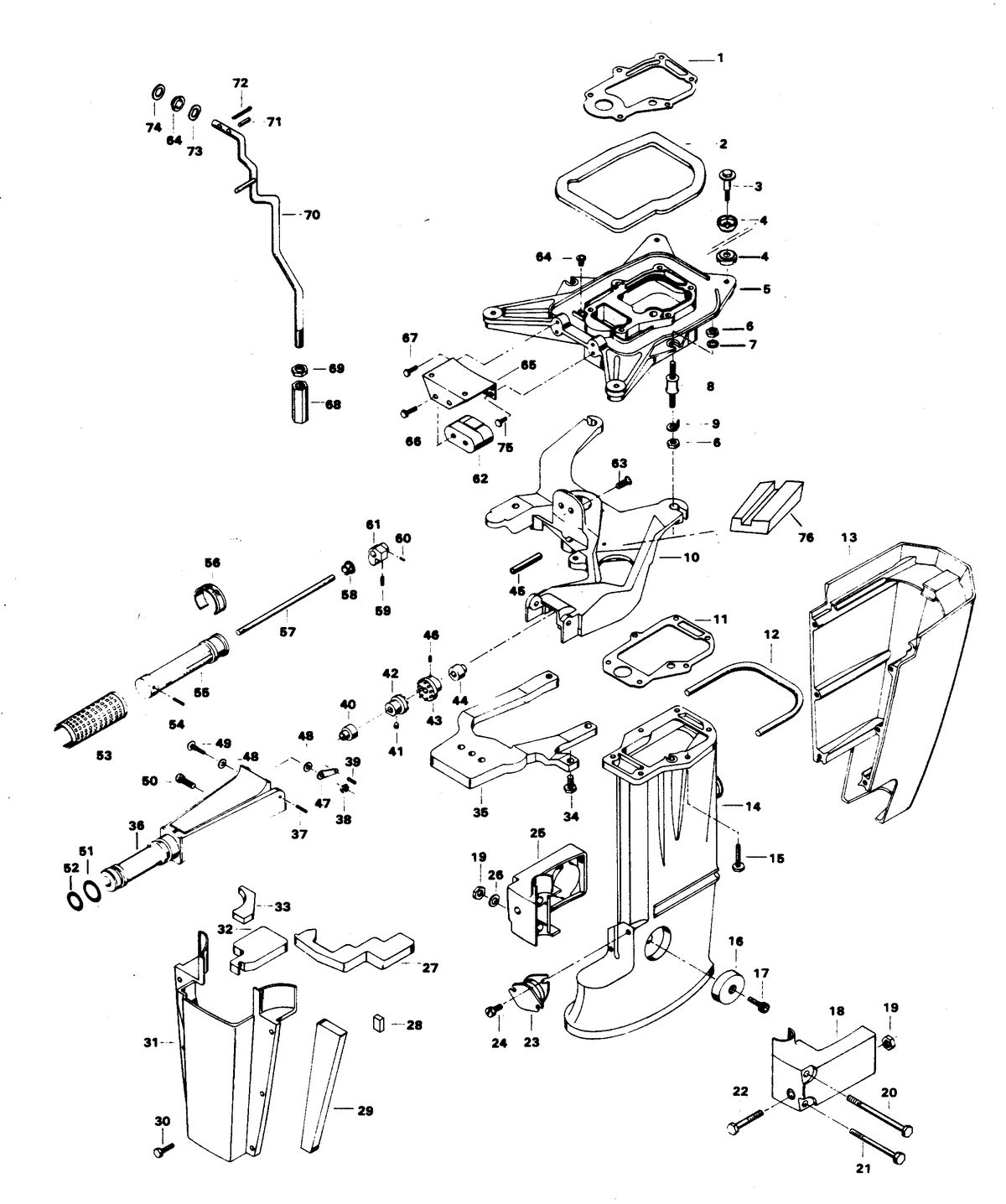 CHRYSLER 25 H.P. MOTOR LEG