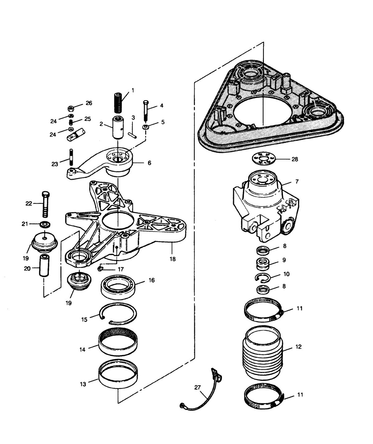 FORCE FORCE 1991 120 H.P "B" MODEL L-DRIVE MOUNT AND STEERING YOKE