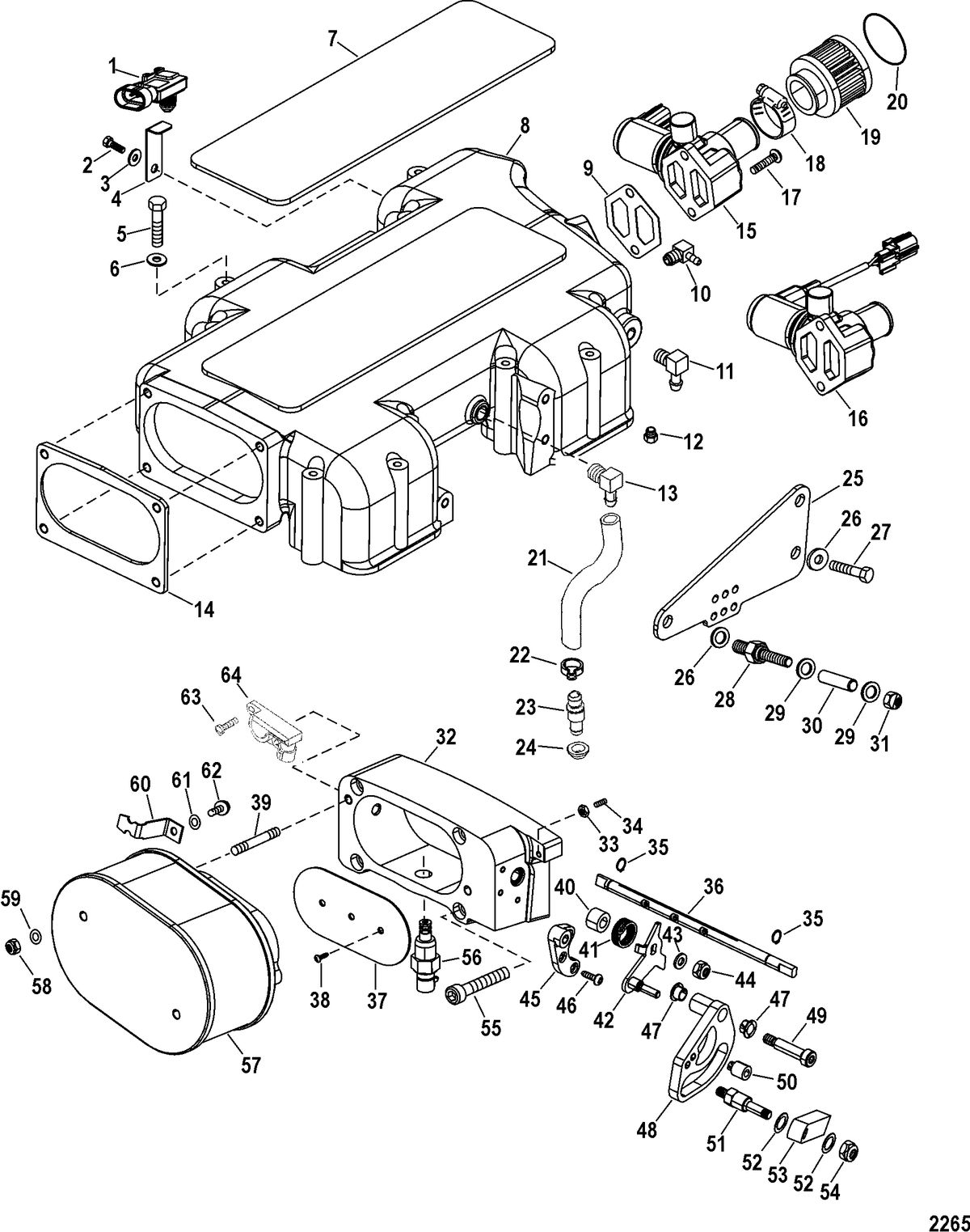 RACE STERNDRIVE 525 EFI Intake Plenum And Components