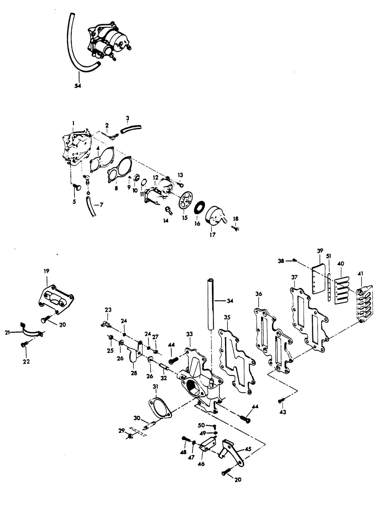 CHRYSLER 140 H.P. CHARGER FUEL PUMP AND REED PLATE