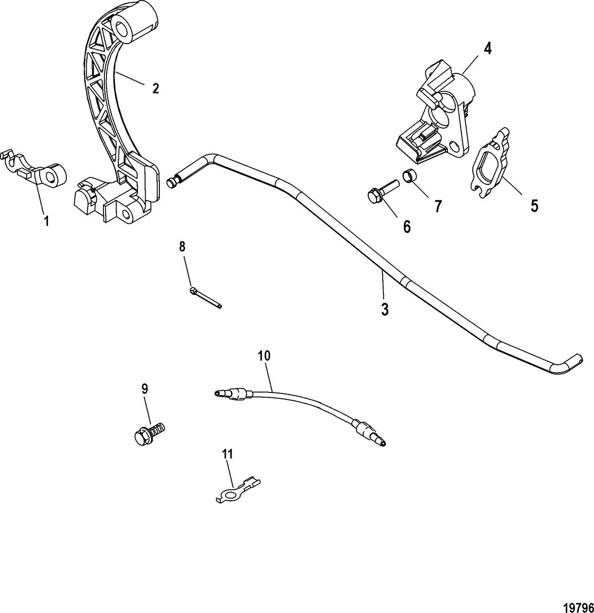MERCURY/MARINER 40 EFI (3 CYLINDER) 4-STROKE Attaching Kit - Remote Control(859185A 2)