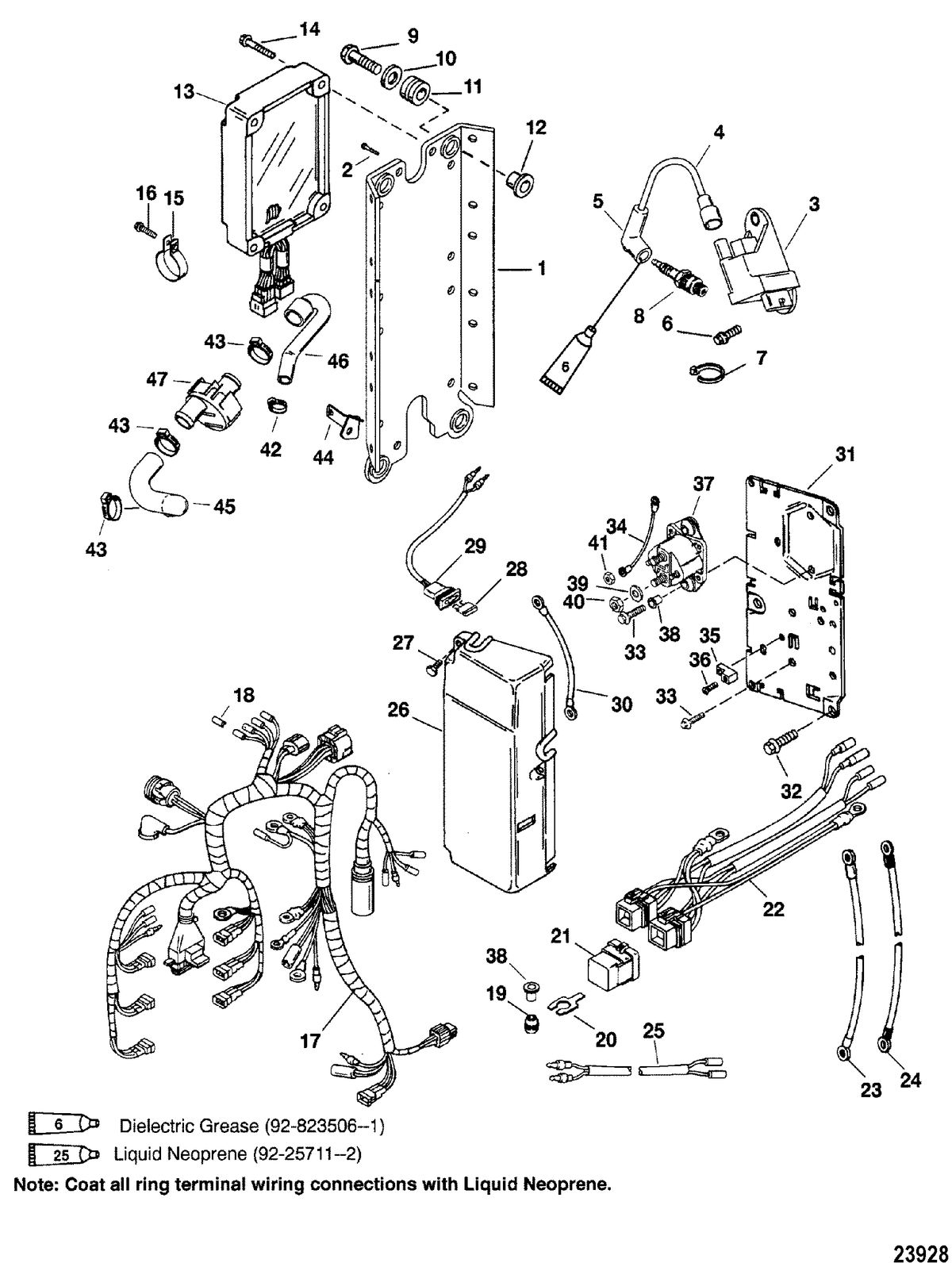 MERCURY/MARINER 225 AND 225 SEAPRO/MARATHON (3.0L CARB) ELECTRICAL(ALL MODELS-S/N:0G303046 & UP)