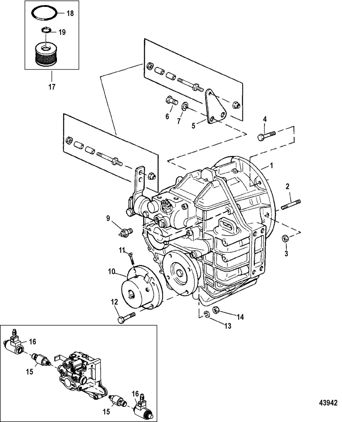MERCRUISER CUMMINS/MERCRUISER DIESEL QSD-4.2L Transmission and Related Parts(INBOARD)