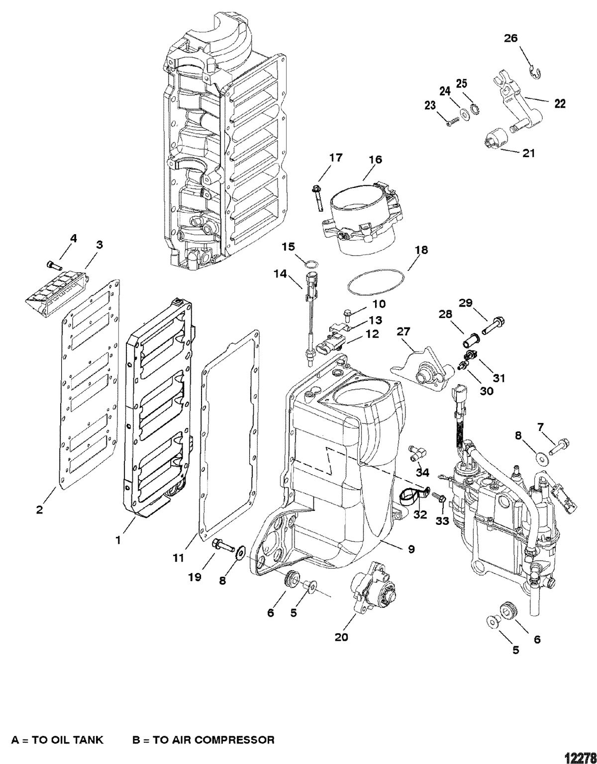 MERCURY/MARINER 200/225 (3.0L DFI) Air Handler Components
