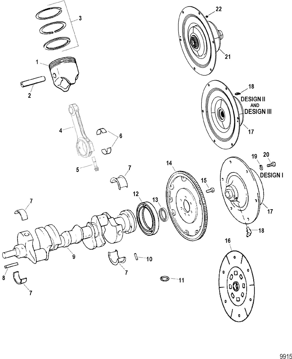 RACE STERNDRIVE 500 EFI Crankshaft / Piston And Coupler Components