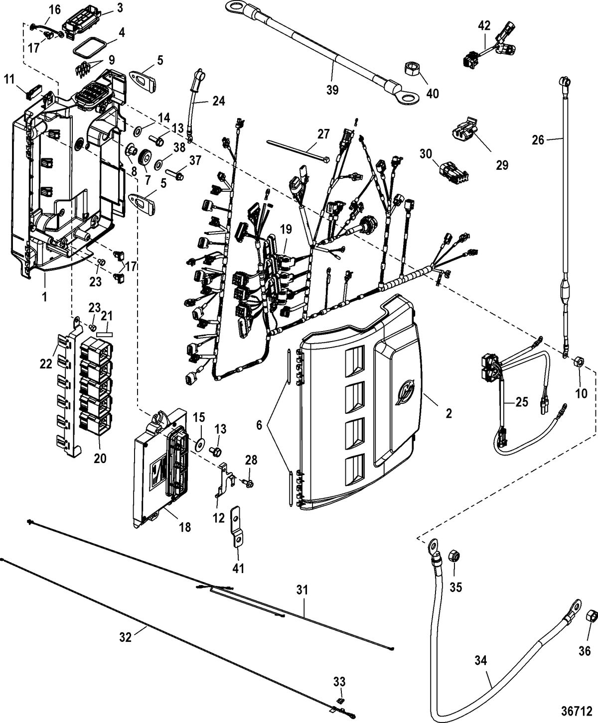 RACE OUTBOARD 350 VERADO Electrical Box Components