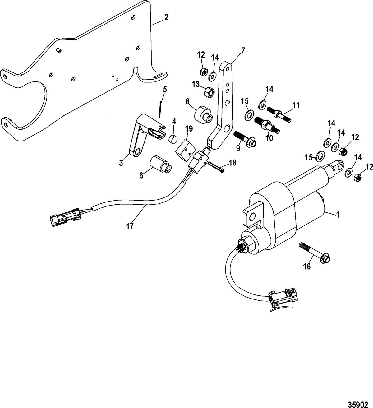MERCRUISER 496 MAG STERNDRIVE EC Shift Bracket, Digital Throttle Shift / Axius