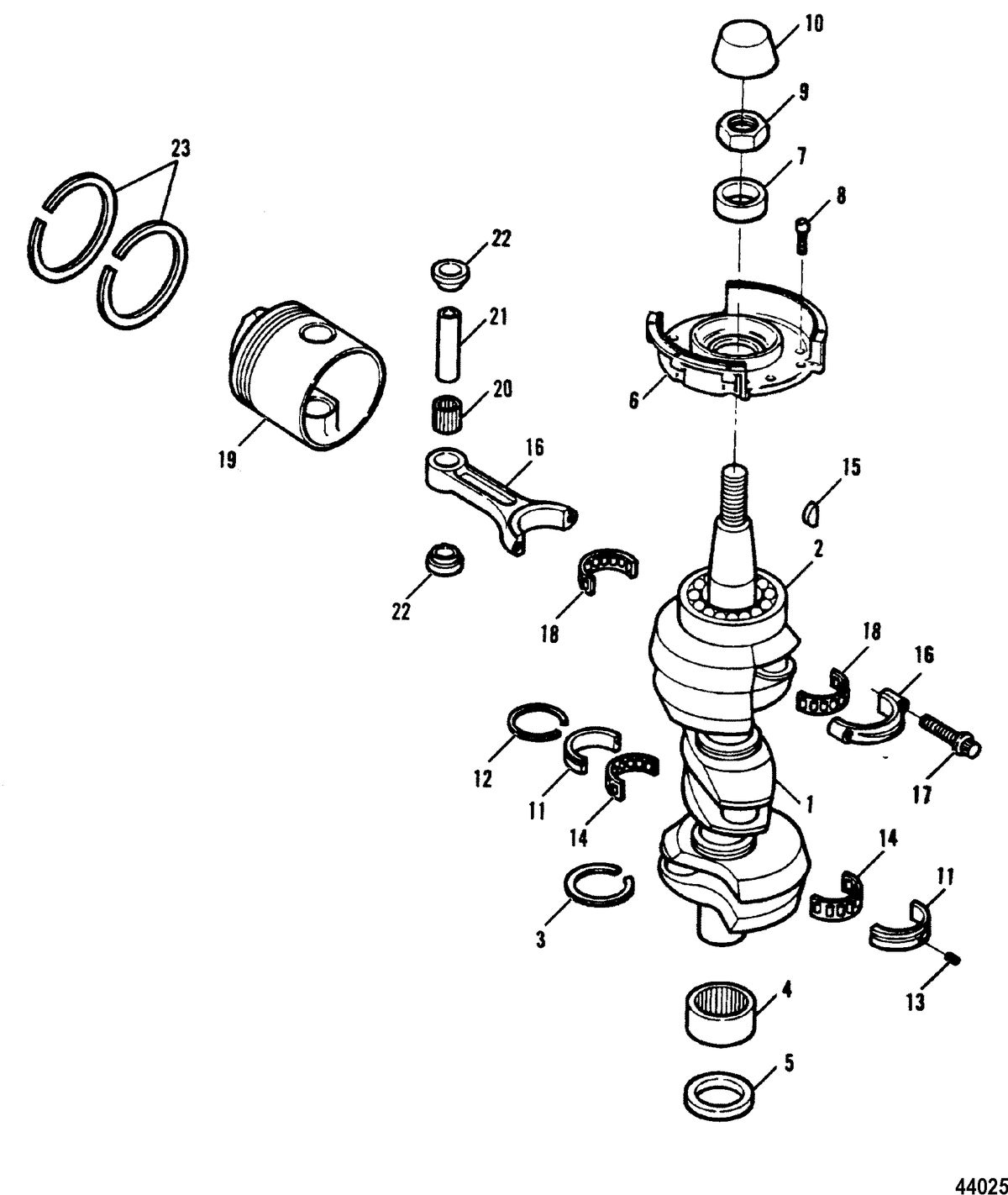 FORCE 90 HP FORCE Crankshaft and Piston