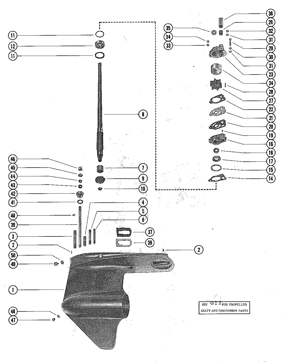 MARINER MARINER 85 GEAR HOUSING ASSEMBLY, COMPLETE (PAGE 1)