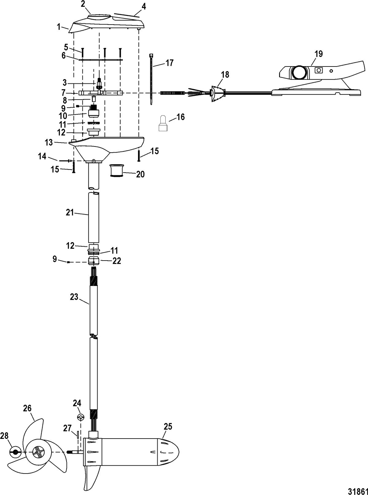 TROLLING MOTOR MOTORGUIDE FRESH WATER SERIES Complete Trolling Motor(Model FW36FT) (12 Volt)