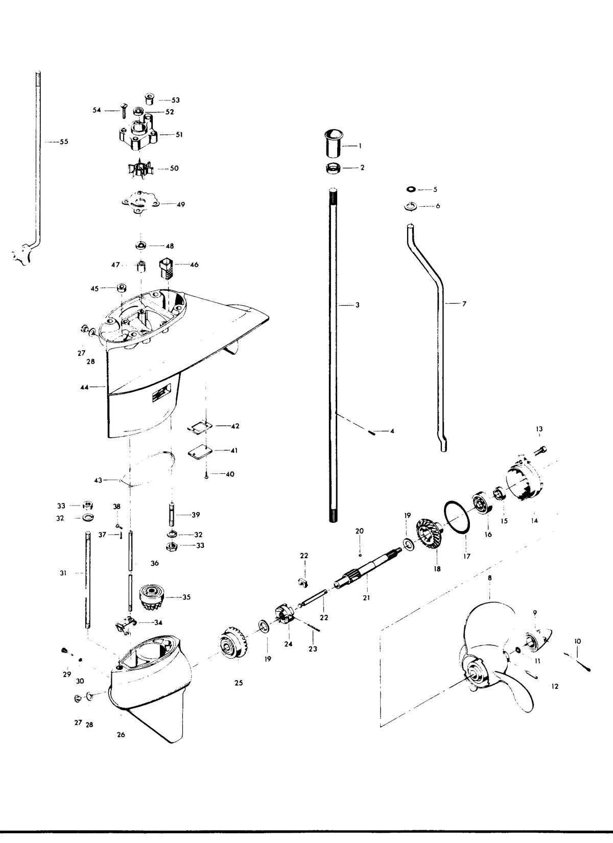 CHRYSLER 55 H.P. GEAR HOUSING