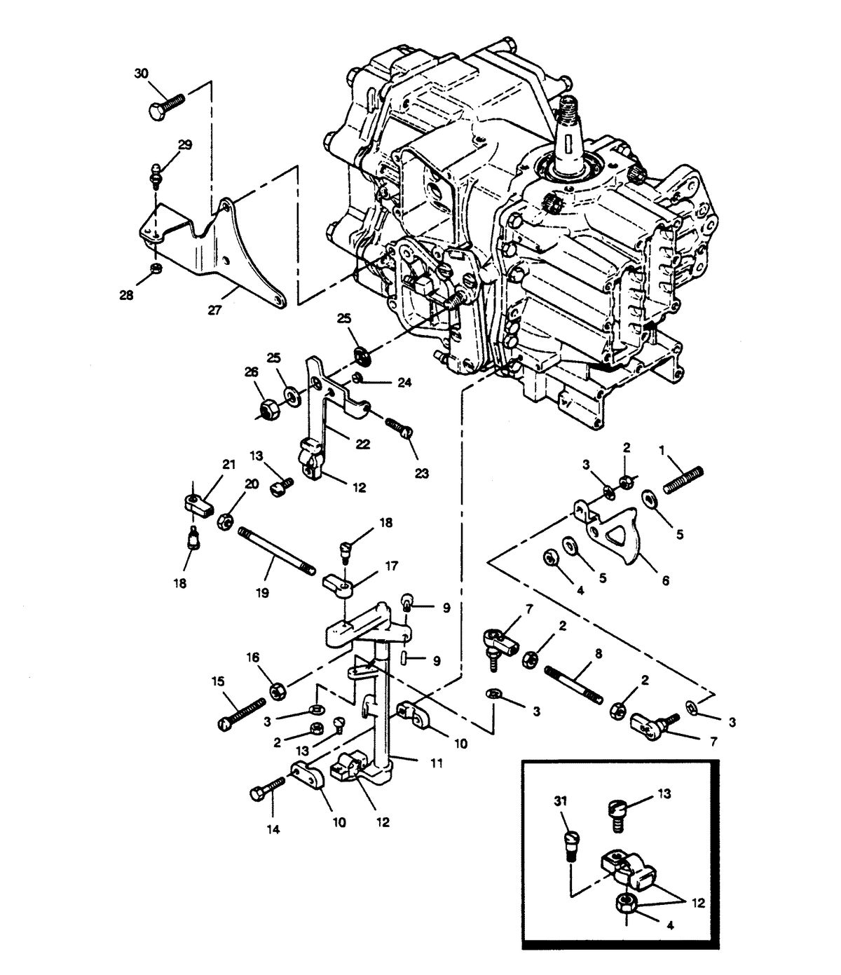 FORCE FORCE 1989 50 H.P. "C" MODELS SHIFT AND THROTTLE LINKAGE