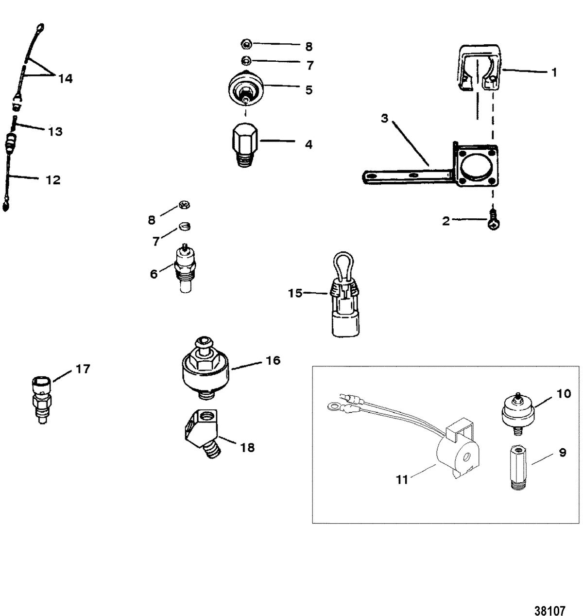 MERCRUISER 5.7L/LX 2BBL AND 4BBL TBI ALPHA/BRAVO SENDERS AND SENSORS
