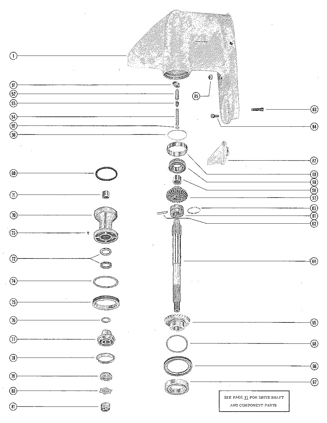 MERCRUISER 1A-1B-1C     STERN DRIVES GEAR HOUSING ASSEMBLY, COMPLETE (PAGE 2)