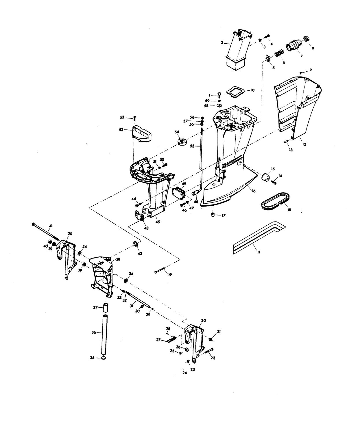CHRYSLER 85 H.P. MOTOR LEG