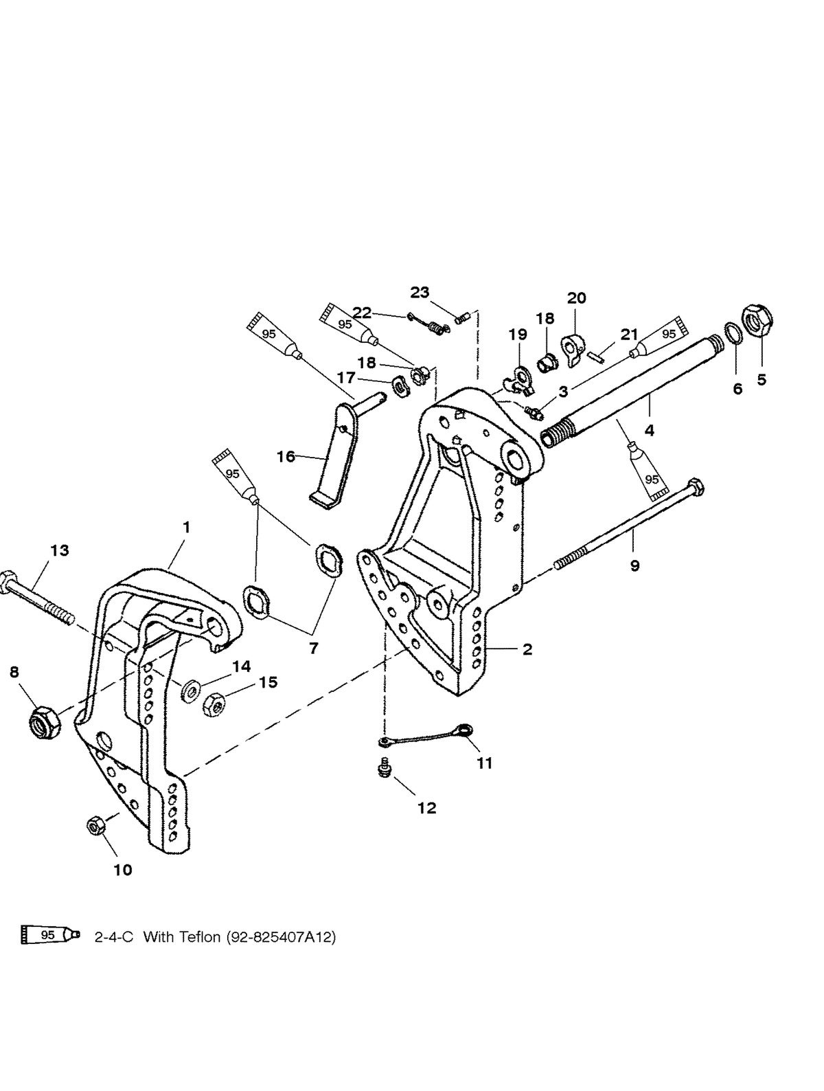 MERCURY/MARINER 200 DFI 3.0L TRANSOM BRACKETS