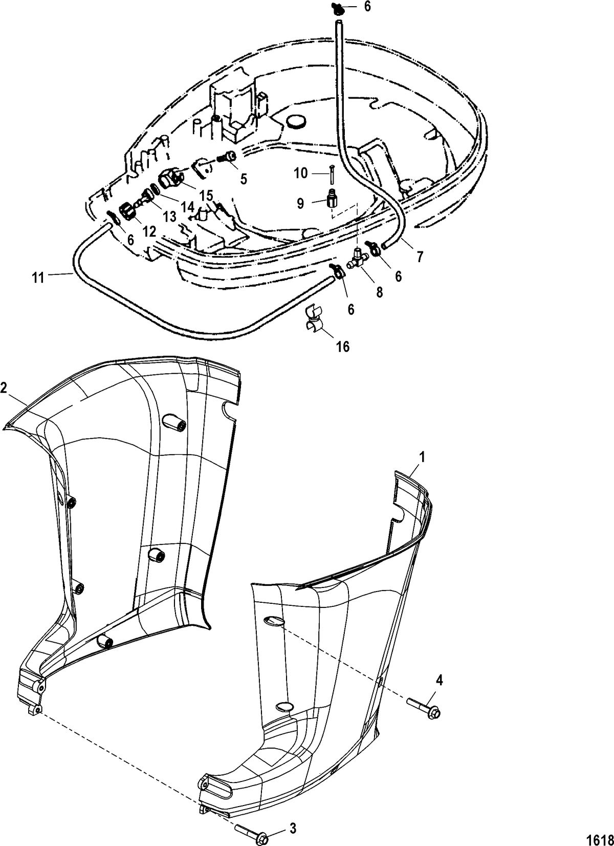 MERCURY/MARINER 225 EFI 4-STROKE Lower Cowling