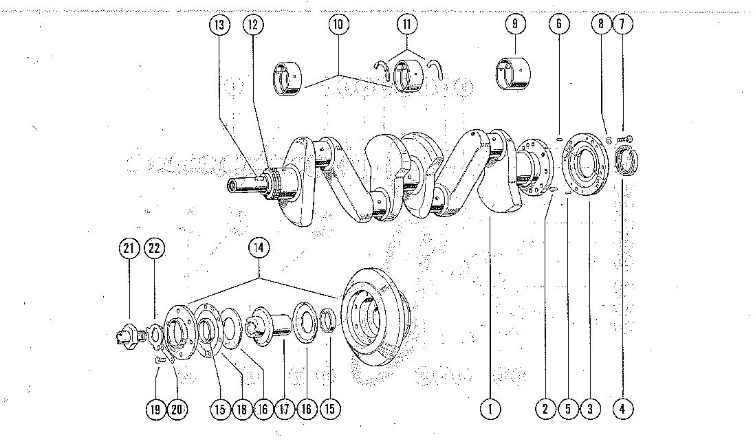 MERCRUISER ROVER ENGINE CRANKSHAFT AND VIBRATION DAMPER