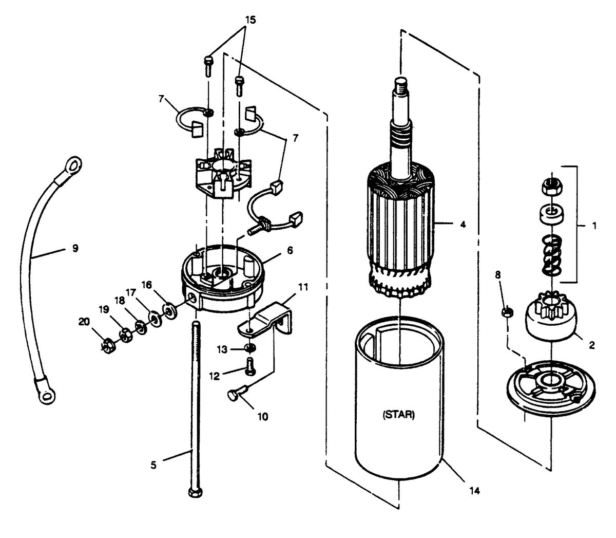 FORCE FORCE 1989 125 HP"E" MODELS STARTER