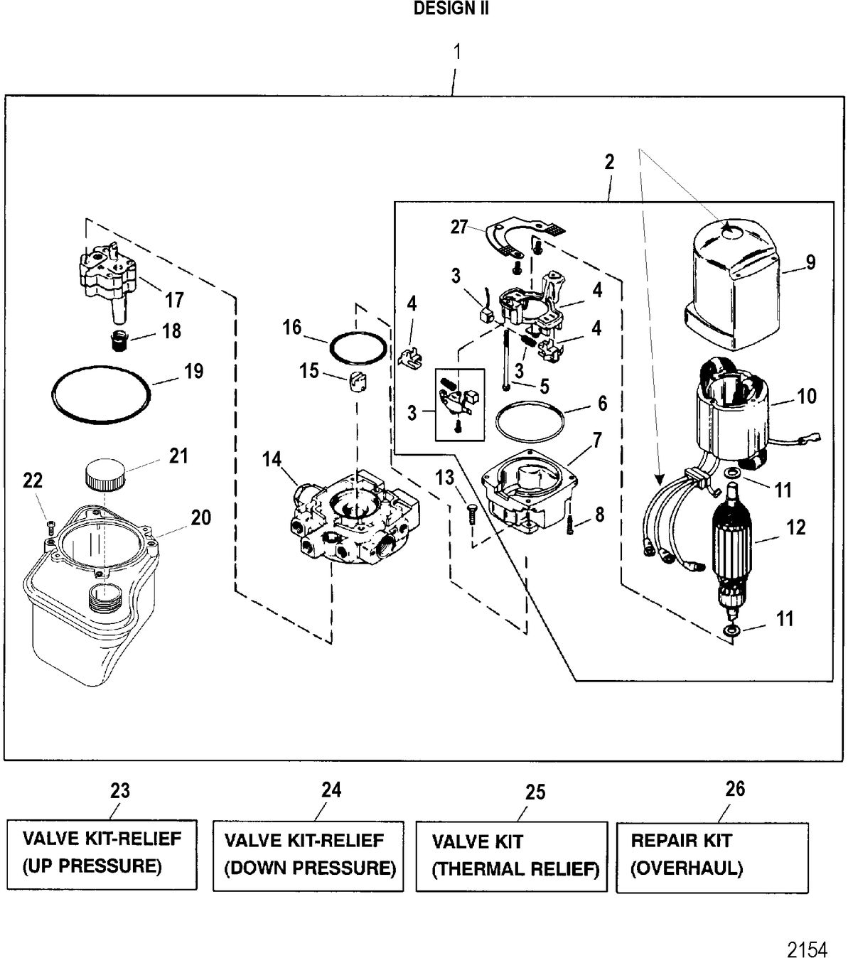 MERCRUISER ALPHA ONE GEN II STERNDRIVE AND TRANSOM ASSEMBLY PUMP/MOTOR(TOP MT RESERVOIR)(DESIGN II-14336A25)