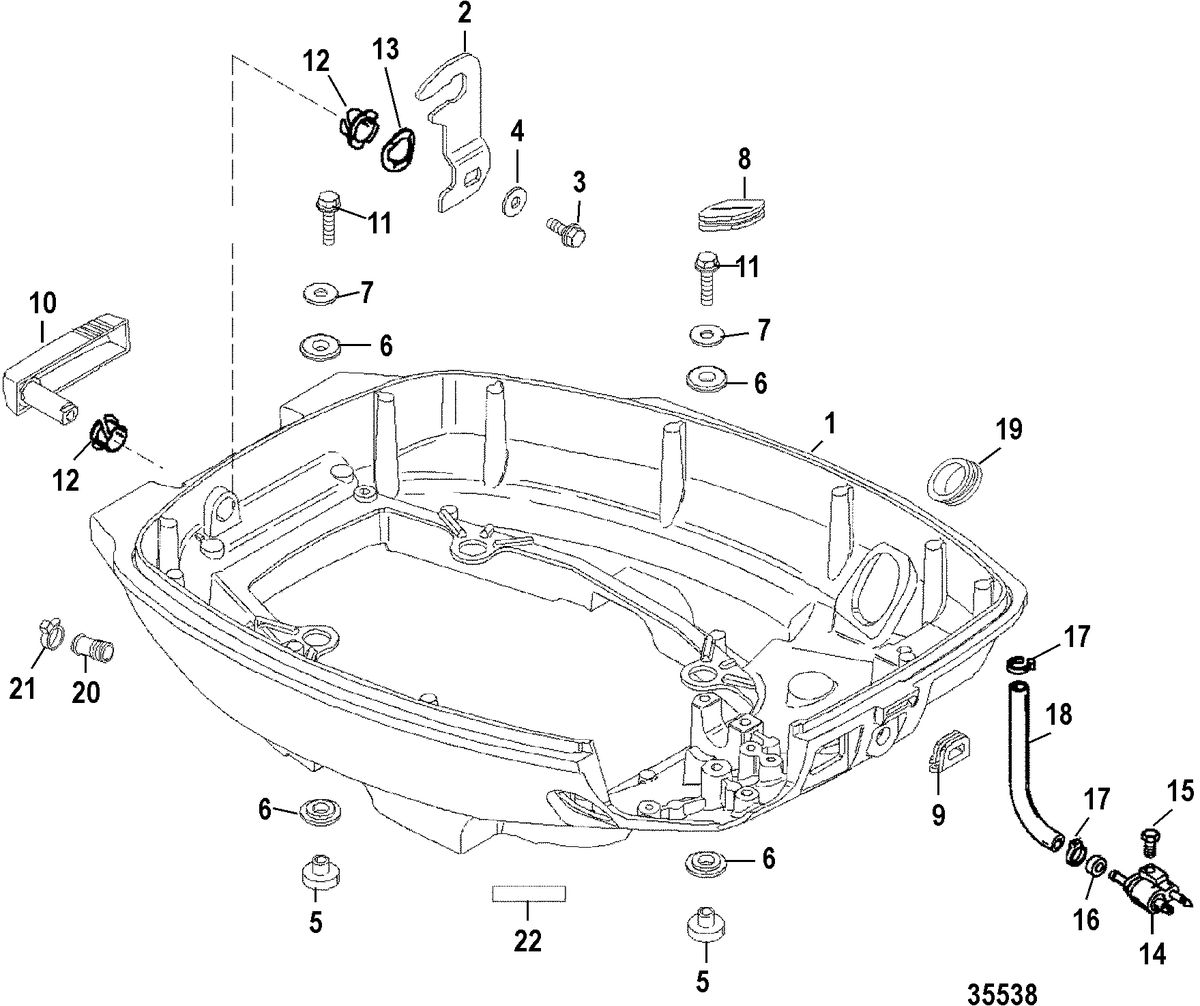 MERCURY/MARINER 15 (4-STROKE) Bottom Cowl