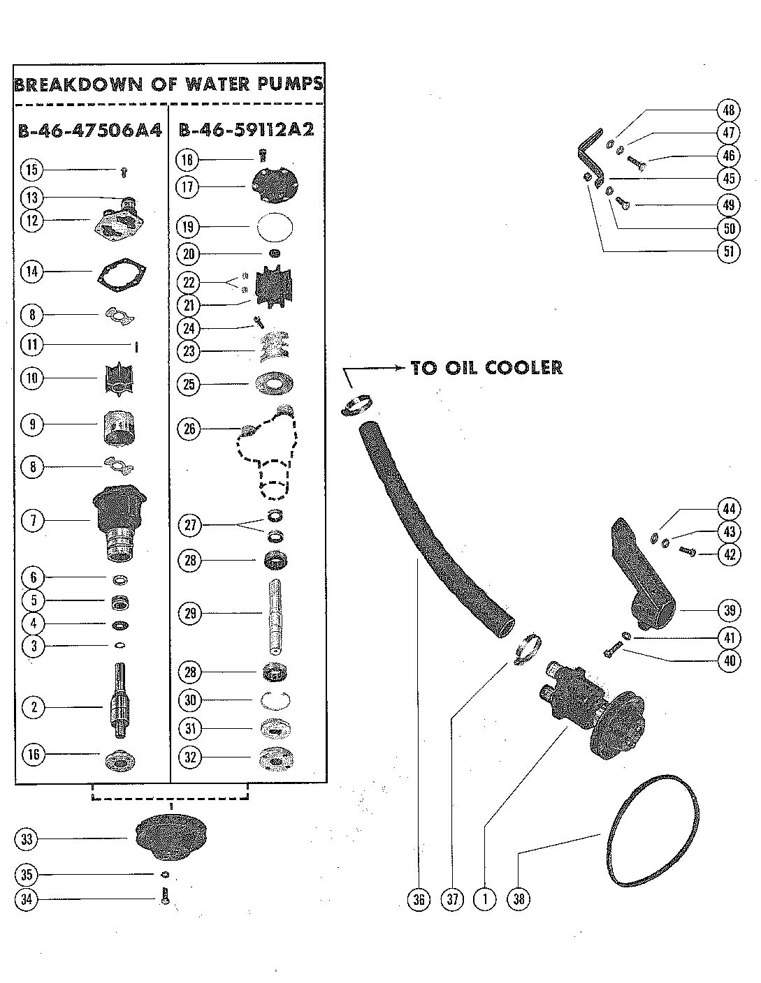 MERCRUISER 325 ENGINE WATER PUMP ASSEMBLY, COMPLETE