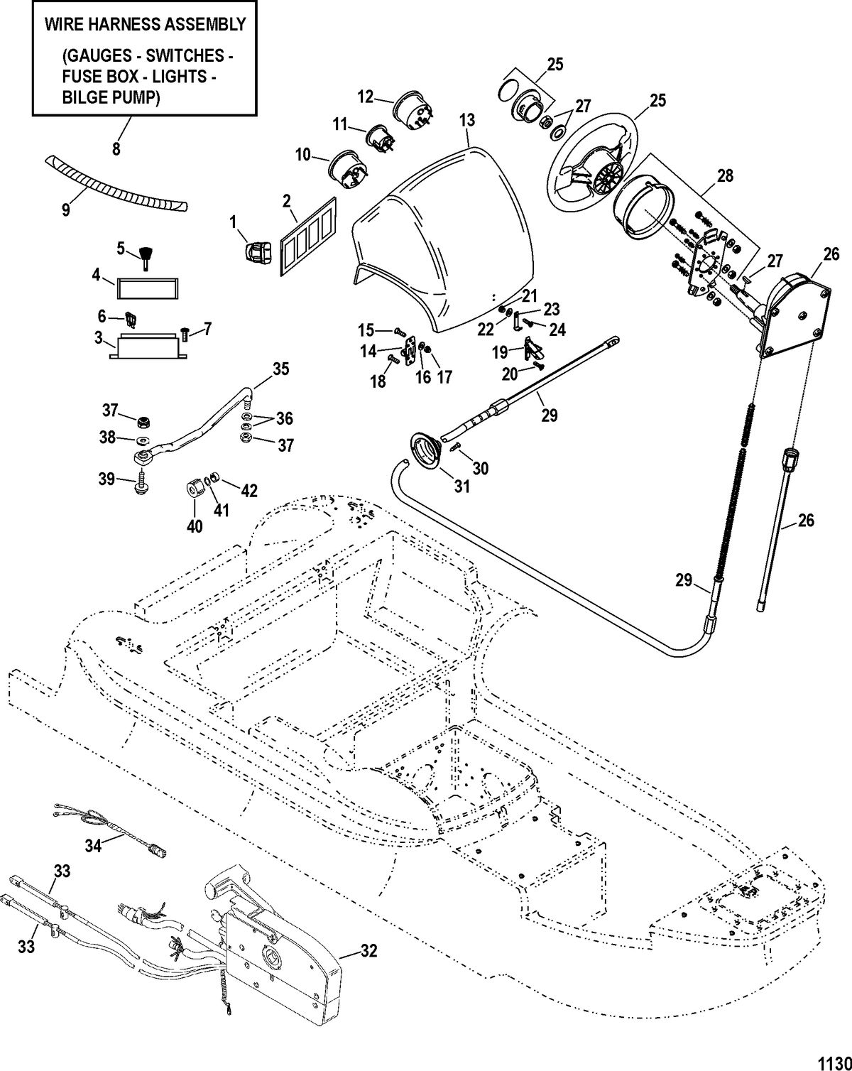 INFLATABLES MERCURY AMANZI HYPALON RIB Steering / Control / Electrical Components