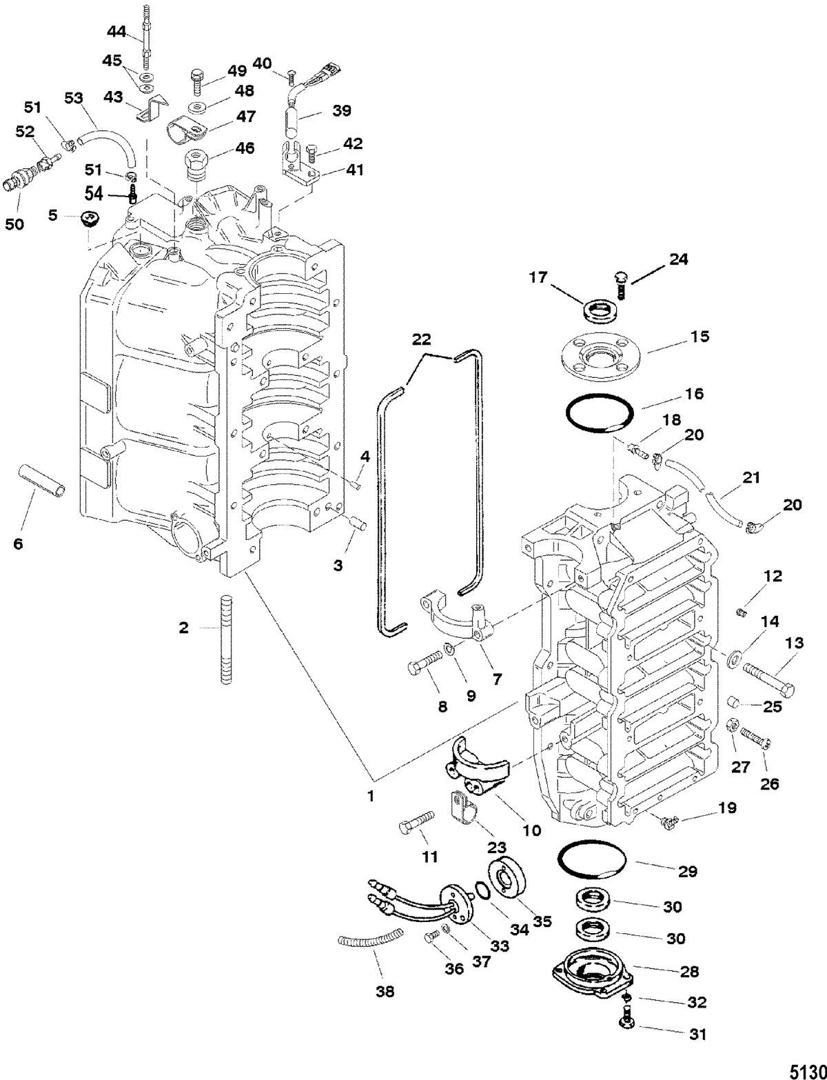 RACE OUTBOARD 2.5L/2.5L OFFSHORE EFI Cylinder Block and End Caps
