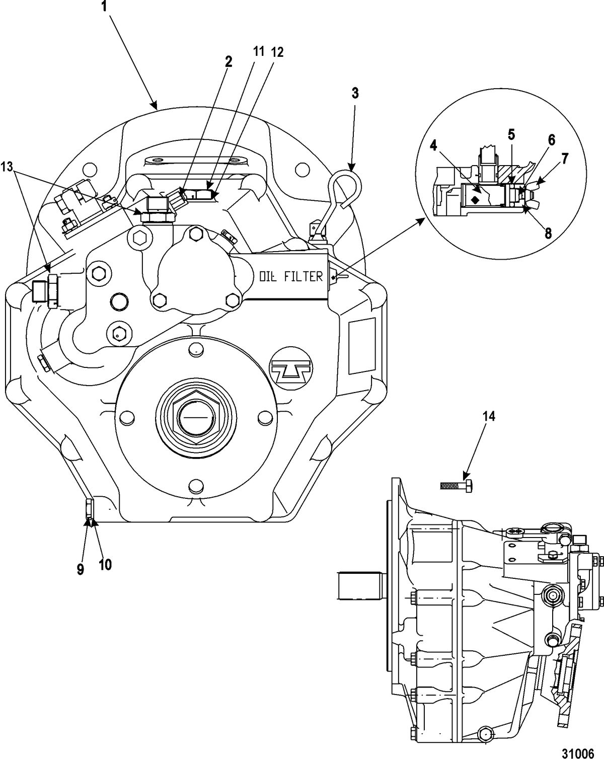MERCRUISER CUMMINS/MERCRUISER DIESEL (QSD-2.0L) Transmission and Related Parts (Inboard), Technodrive 345