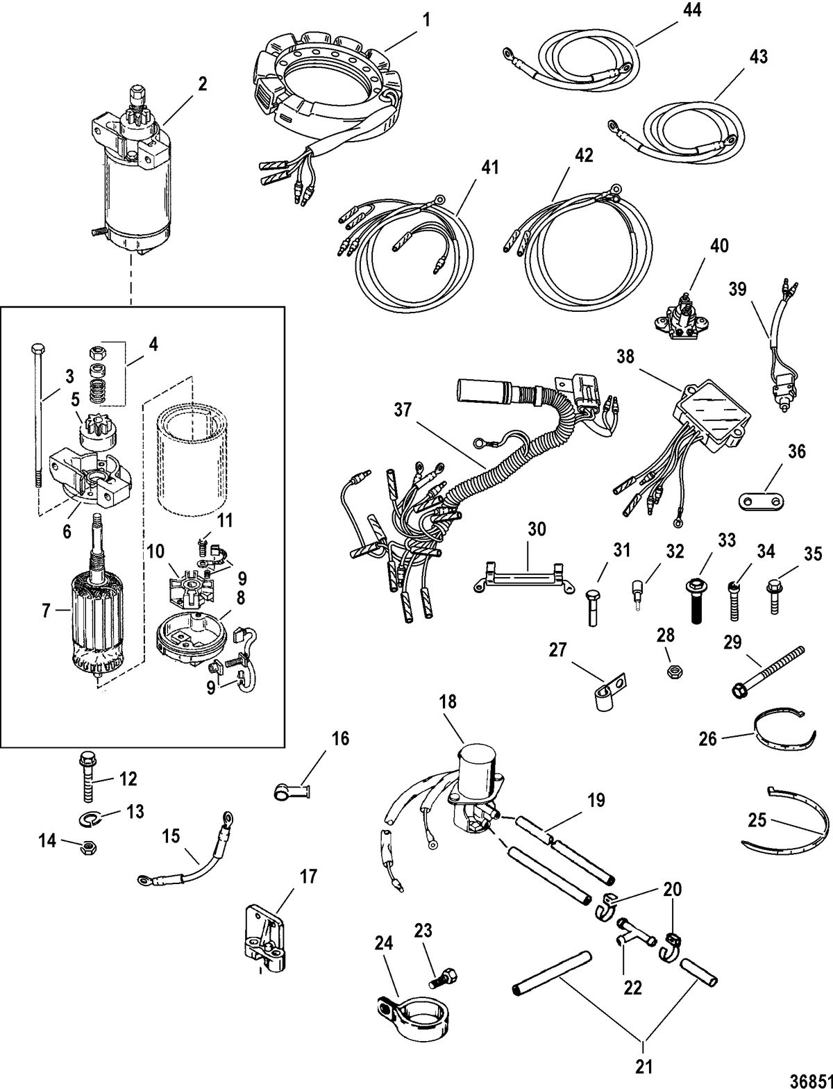 ACCESSORIES ELECTRICAL COMPONENTS AND HARNESSES Electric Start Conversion Kit(822462A06)