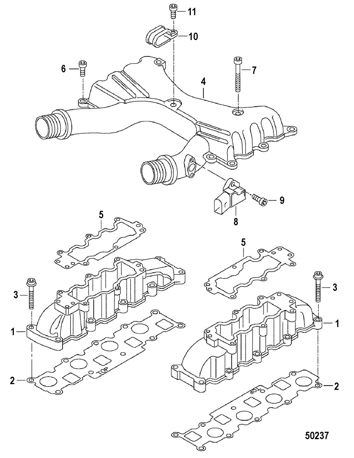 MERCRUISER VW TDI 4.2L SUCTION PIPE