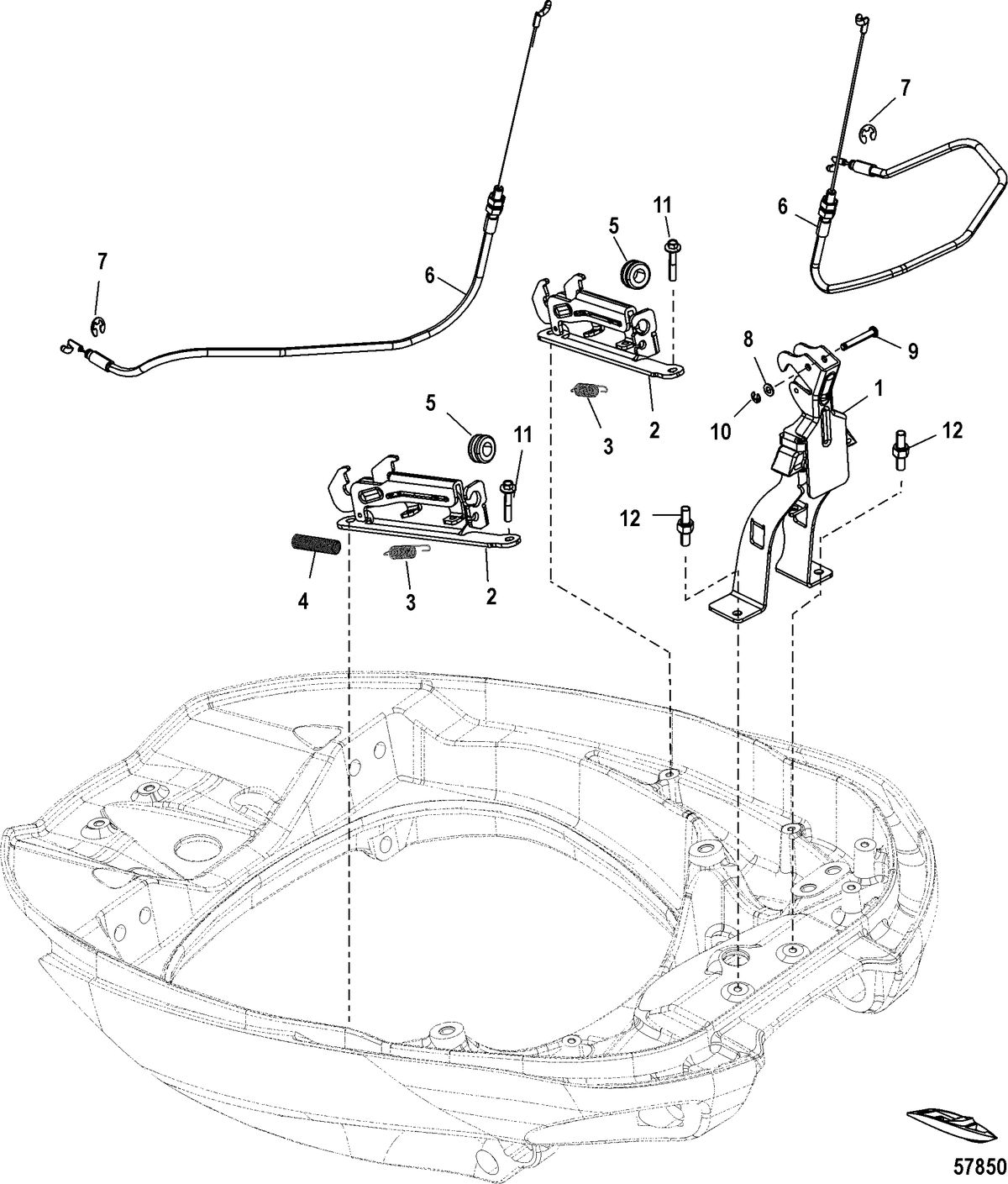 MERCURY/MARINER 200/225/250/275/300 VERADO (4-STROKE)(6 CYLINDER) Cowl Latching