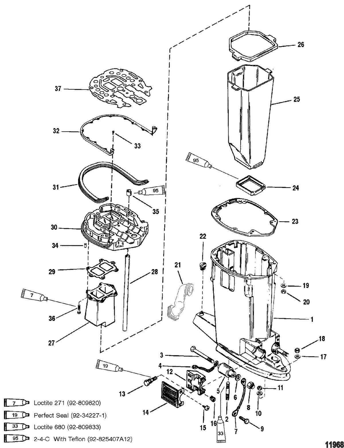 MERCURY/MARINER 135/150/175/200 XR6 MAGNUM III 105-140 JET Drive Shaft Housing And Exhaust Tube