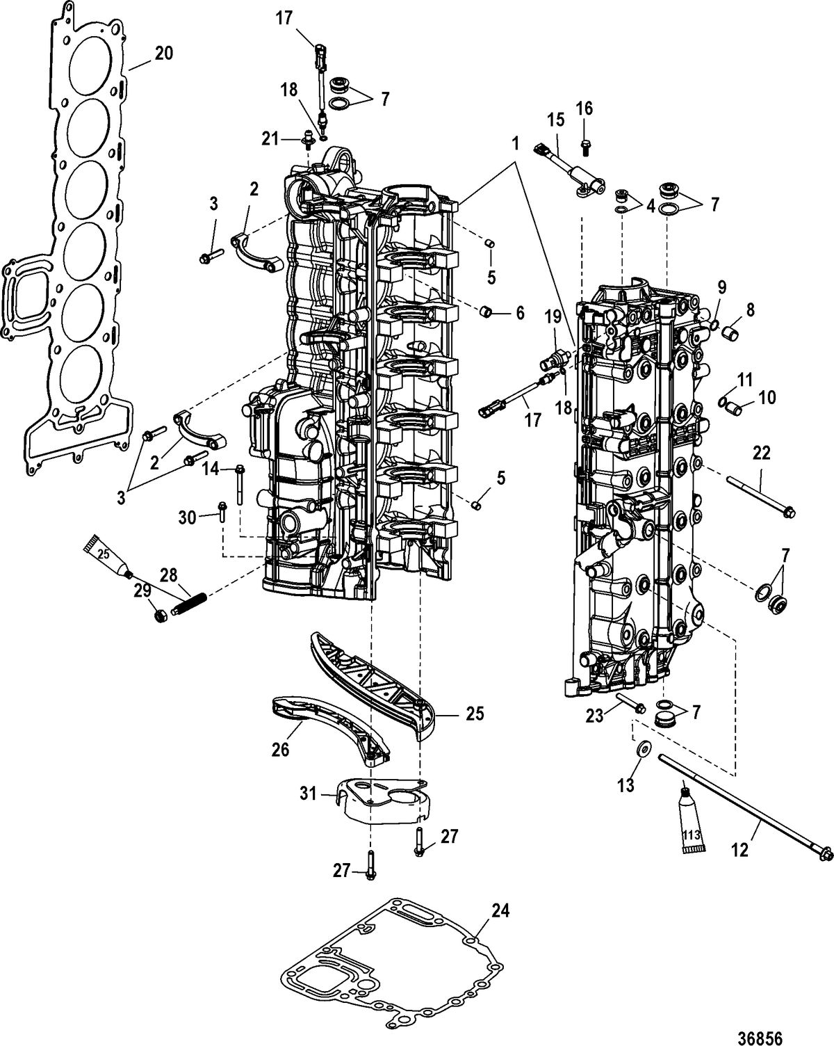RACE OUTBOARD 350 VERADO Cylinder Block