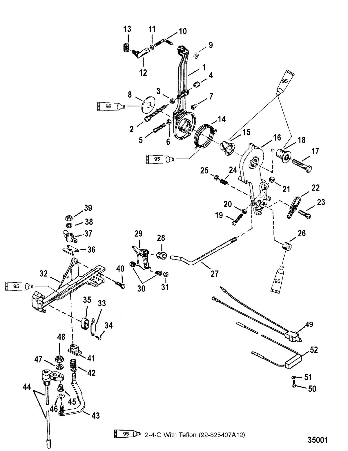 RACE OUTBOARD 150/200 EFI PROMAX/SUPERMAGNUM Throttle Lever and Shift Shaft