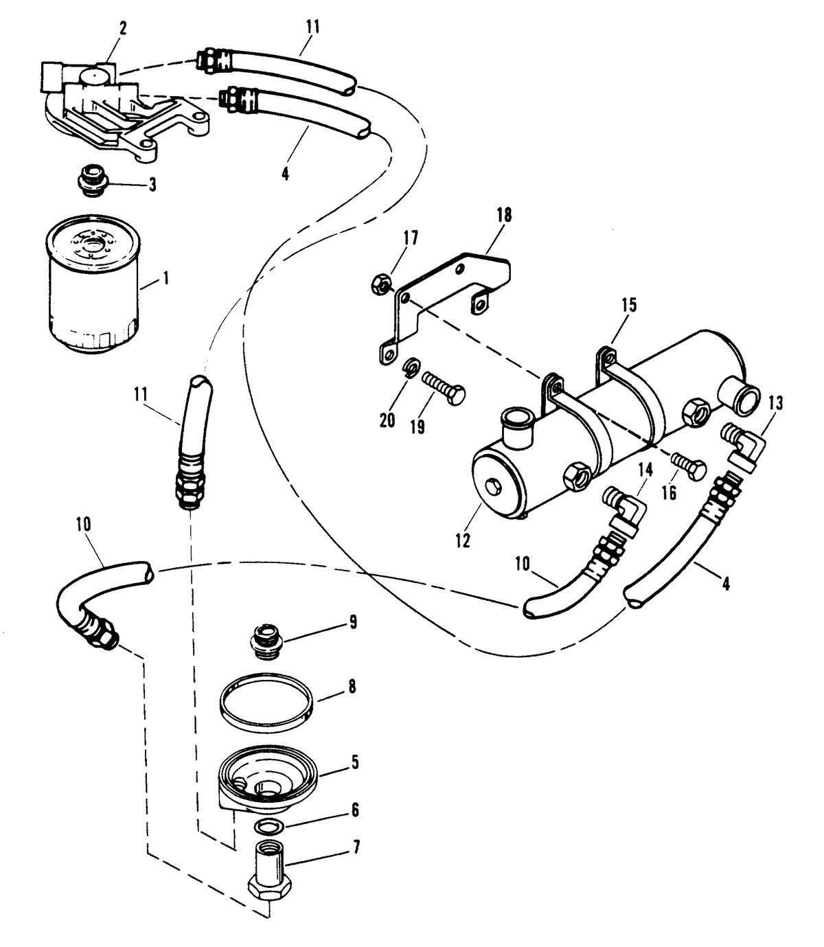MERCRUISER 8.2L W/HURTH INBOARD GEN V OIL FILTER AND ADAPTOR