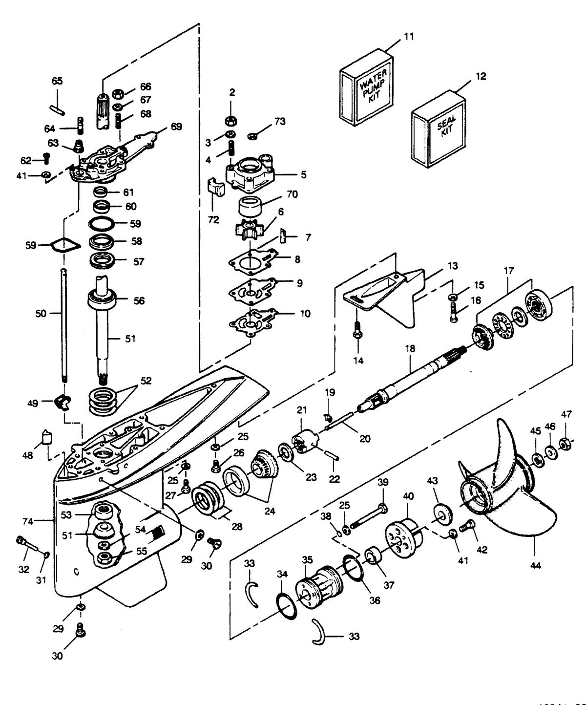 FORCE FORCE 1989 85 H.P. "B" MODEL L-DRIVE GEAR HOUSING